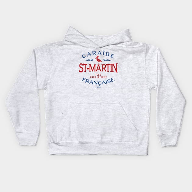 St Martin, French Caribbean, Pelican Kids Hoodie by jcombs